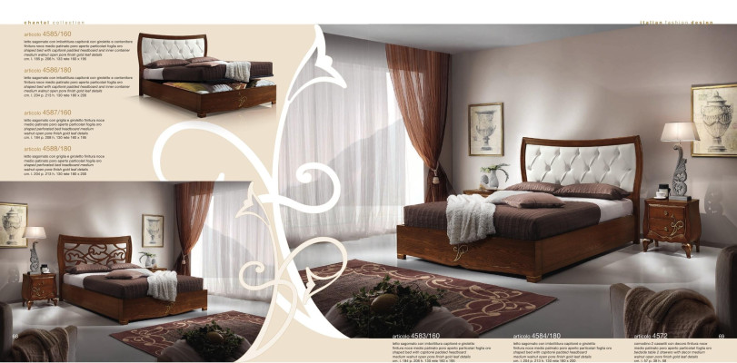 Bedroom Bed Bedside table Beds Group Wood Double Design Suite Set 3pcs