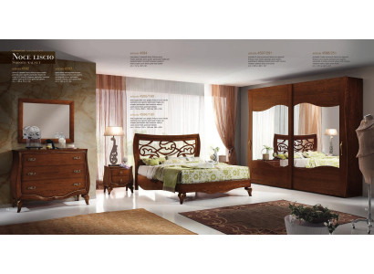 Bedroom Bed Bedside table Wardrobe Chest of drawers Mirror Suite Set 6pcs