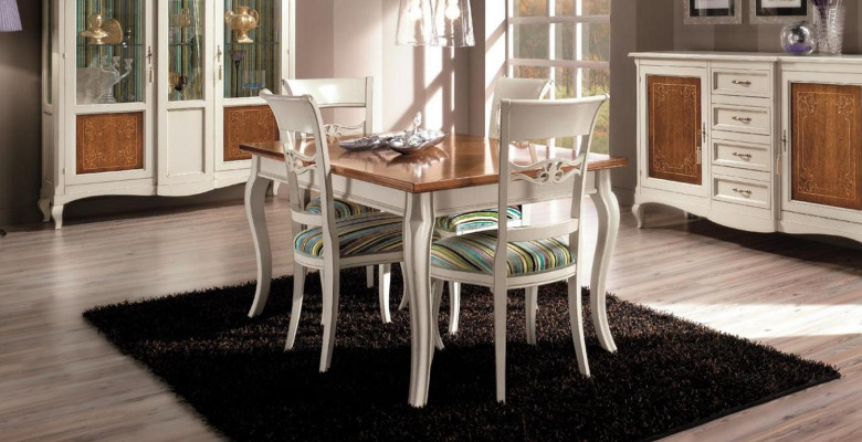 Dining room Set Suite Chest of drawers Chairs 4x Display case Group Dining set Display cabinets 7 pieces.