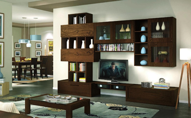 TV-cabinet Wall unit TV Wall extension wall Living room Furniture Wall units Wardrobe Shelf Wood new