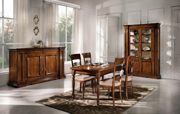 Living room Set Table 4x Chairs Seating group Dining set Dining room garnitur table set