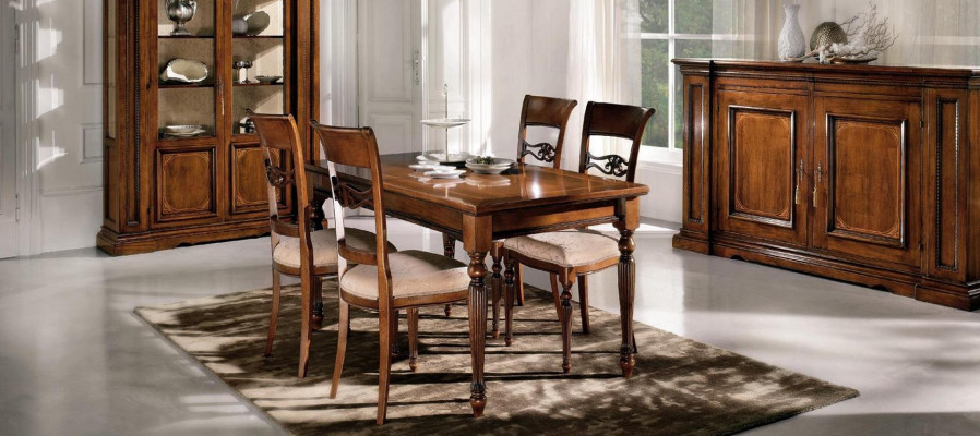 Dining room Set Suite Chairs 4x Display case Group Dining set Display cases 7 pieces. Chest of drawers