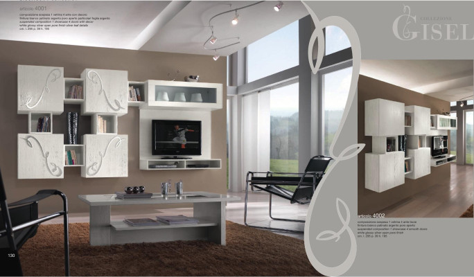 Wall unit Wall cabinet Shelf Living room Wood Cabinets Display case Wall Shelves Italy