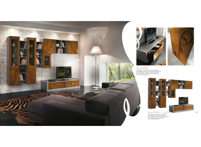 Wall unit TV-cabinet Wall cabinet Shelf Living room tv Wood Cabinets Display case Wall shelves