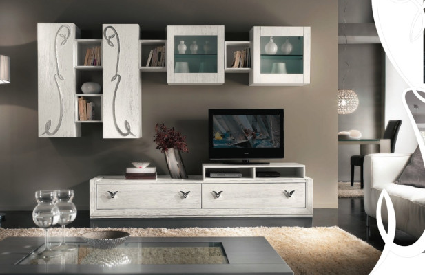 Wall unit Display case TV-cabinet Sideboard Wardrobe Wall Modern tv Wood Suite Set Furniture