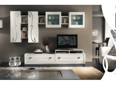 Wall unit Display case TV-cabinet Sideboard Wardrobe Wall Modern tv Wood Suite Set Furniture