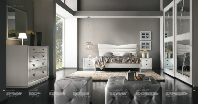 Suite Set 4pcs.Bedroom Bed Bedside table Chest of drawers Group double beds luxury