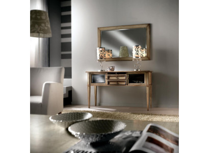 Country style Console Dressing table with Mirror Console table Brown