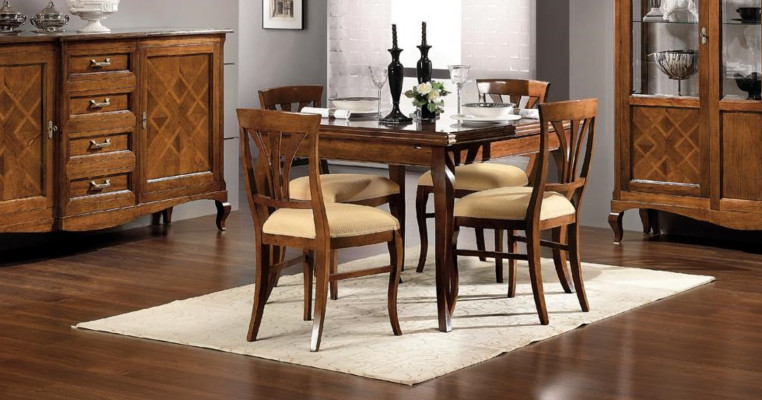 Dining room Set Suite Chest of drawers 4x Chairs Display case Group Dining set Table 7pcs.
