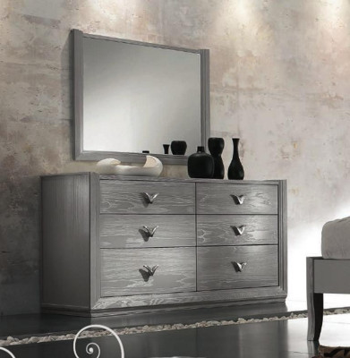 Bedroom Bed Bedside table Chest of drawers Mirror Suite Group Double new Set 5pcs