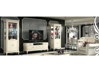 Luxury TV cabinet set living room display case tv modern wood furniture wardrobe style cabinets 3 pieces