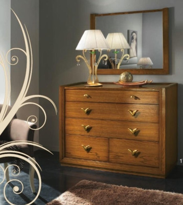 Chest of drawers Mirror Suite Group Chests of drawers Console Wood Wardrobe Shelf new Set 2pcs