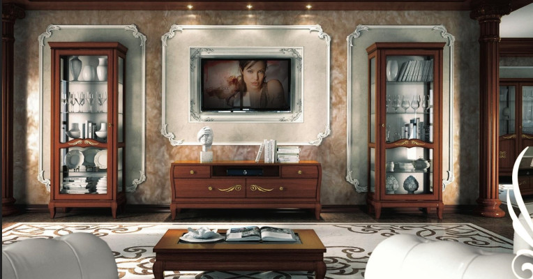 TV cabinet set 3 pieces. Living room Display case TV Modern Wood Furniture Wardrobe Style new Group