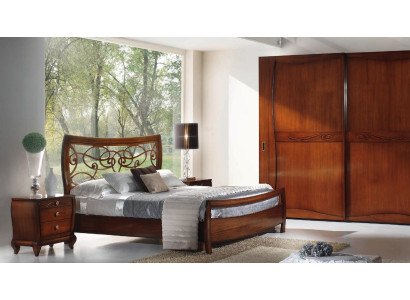 Bedroom Bed Bedside table Beds Double Hotel Design Wood Suite Set 3pcs.