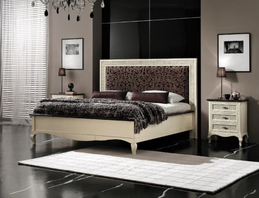Bedroom Bed Bedside table Double bed Upholstery Beds Set Group Suite 3pcs.