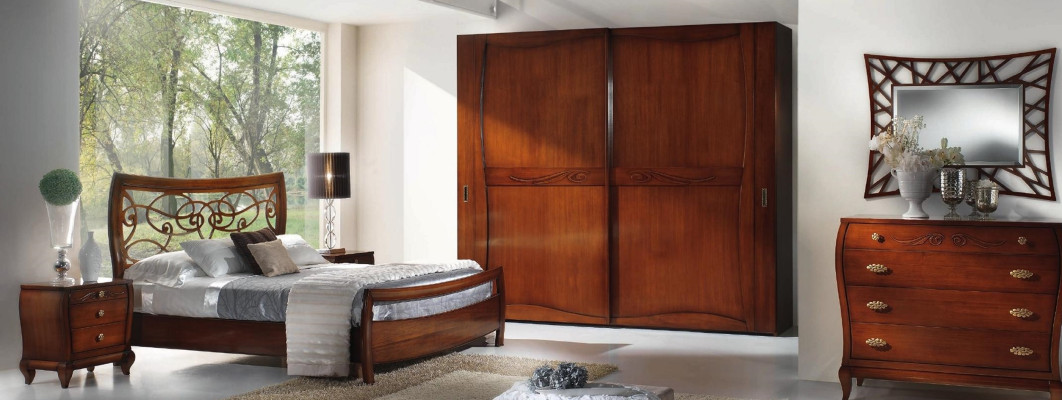 Luxury Set Bedroom Bed Bedside table Wardrobe Chest of drawers Mirror new 6 pieces