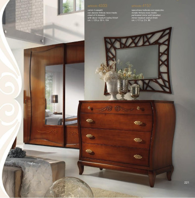 Luxury Set Bedroom Bed Bedside table Wardrobe Chest of drawers Mirror new 6 pieces