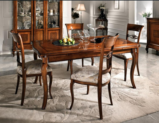 Dining room 6x Chairs Wood Luxury Armchair Chair Brown Chairs Living room Furniture