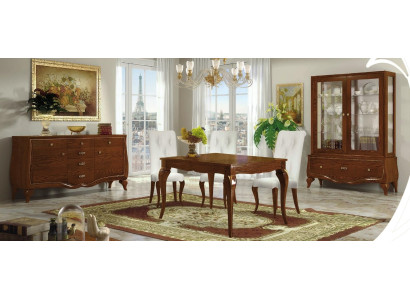 Suite Dining room Dining table Chair Chest of drawers Display case Table Tables Group Set 7pcs.