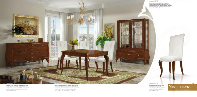Suite Dining room Dining table Chair Chest of drawers Display case Table Tables Group Set 7pcs.