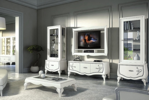 Suite TV cabinet set 4 pieces. Wall unit TV Lowboard Display case Sideboard Wardrobe Design new