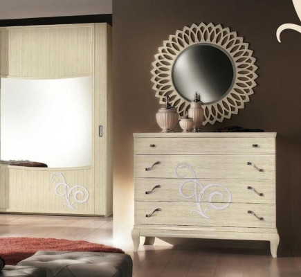 Chest of drawers Mirror Wood Chests of drawers Suite Modern Wardrobe Console Furniture new Set 2pcs