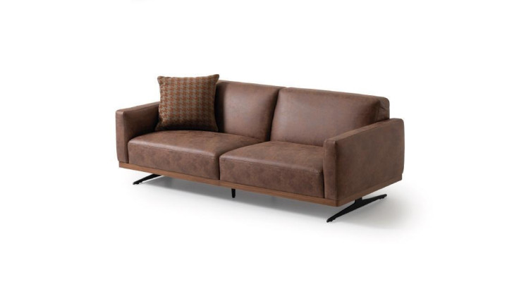 Modern leather sofa sofa 3 seater design couch living landscape brown
