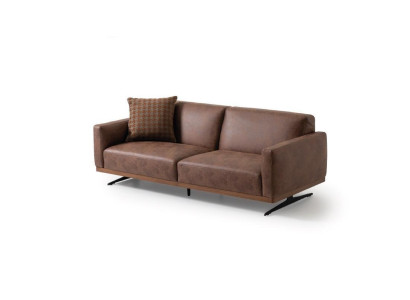 Modern leather sofa sofa 3 seater design couch living landscape brown