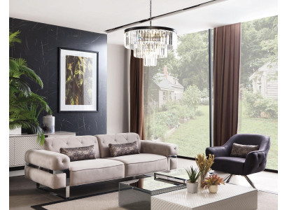 Living room Design Sofa 3 Seater Upholstery Three Seater Couch Sofas beige