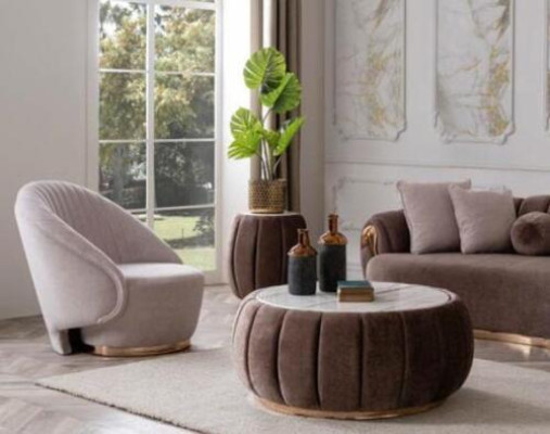 Round Coffee table Upholstery Table with Round table top Coffee tables Tables Furniture