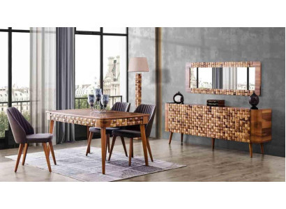 Dining room set sideboard dining table 4x chair suite table group 7 pieces. Sets Modern