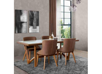 Luxury Set Dining room Dining table Chair Table Tables Chairs Wood Design 5 pcs new