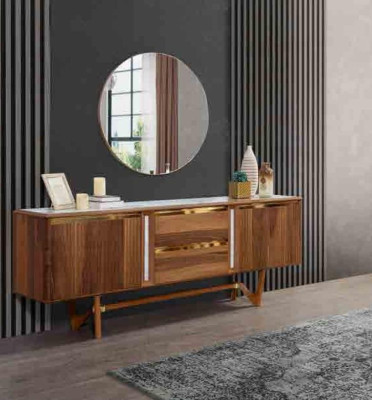 Sideboard Chests of drawers Set Italian Furniture 2pcs. Wardrobe Wood Chest of drawers with Mirror