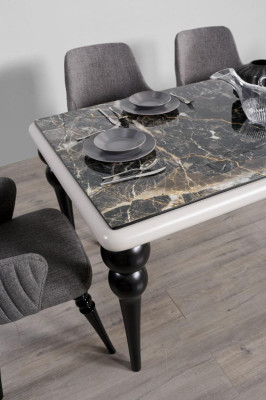 Marble Look Dining table Dining room Tables Furniture Kitchen Dining Tables Classic