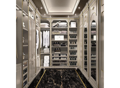 Walk-in Clothes Wardrobe Luxury Changing Room Classic Coat Rack Custom Made