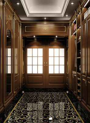 Walk-in Clothes Wardrobe Luxury Changing Room Classic Coat Rack Custom Made