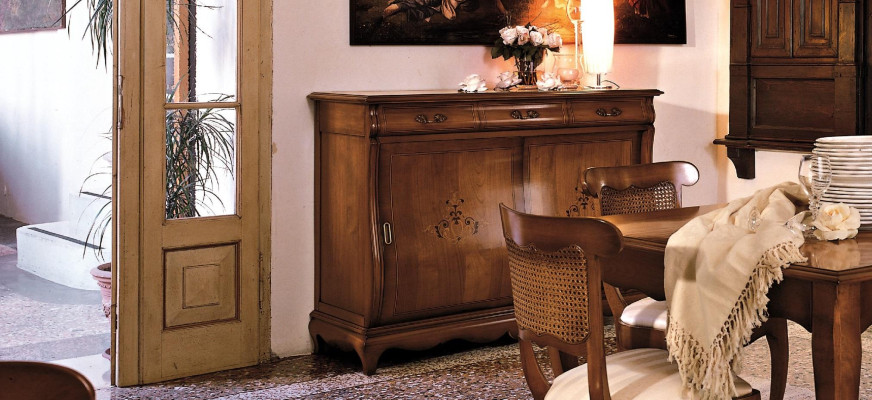 Suite Set Table 4x Chairs Chair Display case Set Chest of drawers Dining set 7pcs. Dining room