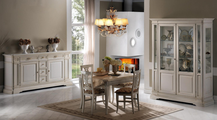 Suite 7tlg Wood Furniture Chest of drawers 4x Chair Table Display case new Group Dining room Set