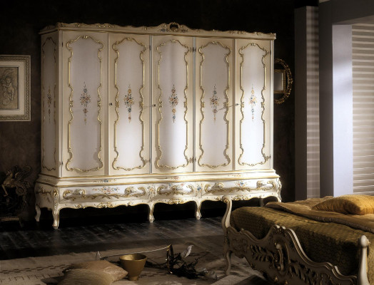 Wardrobe new multi-purpose cabinet 5 doors drawers tall cabinet Wood White