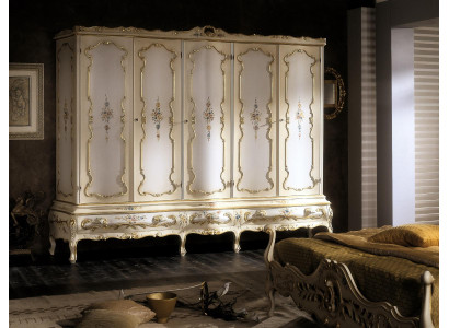 Wardrobe new multi-purpose cabinet 5 doors drawers tall cabinet Wood White