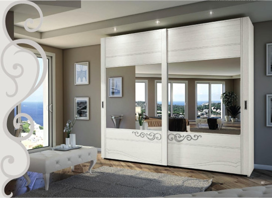 Wardrobe Wardrobe Shelf Storage Coat rack Modern Mirror Wood Design