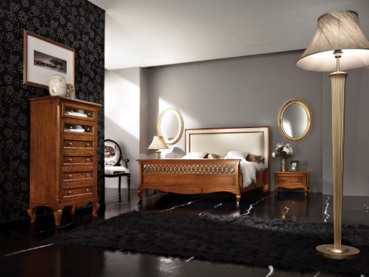 Design Classic Luxury Furniture Modern Bed 2x Bedside table 4-piece Bedroom Set