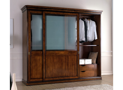 Wardrobe Real wood Wardrobe Solid Bedroom Furniture Italy wooden cabinet