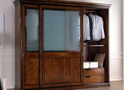 Wardrobe Real wood Wardrobe Solid Bedroom Furniture Italy wooden cabinet
