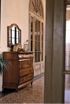 Chest of drawers Sideboard Wardrobe Wood Chests of drawers Italian Furniture Solid Mirror 2pcs