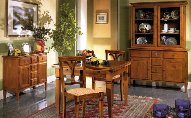Dining room set 5 pieces Art Deco Chairs Dining table Chest of drawers Sideboard Wood Antique Tables