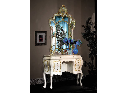 Classic r Mirror Dressing table Console Table White Wood Bedroom Furniture 2pcs