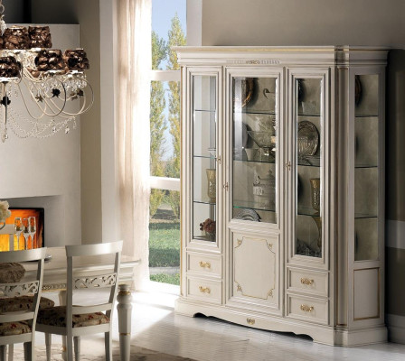 Display case Living room Furniture Sideboard Solid Wood Display cases Glass Wardrobe Real wood