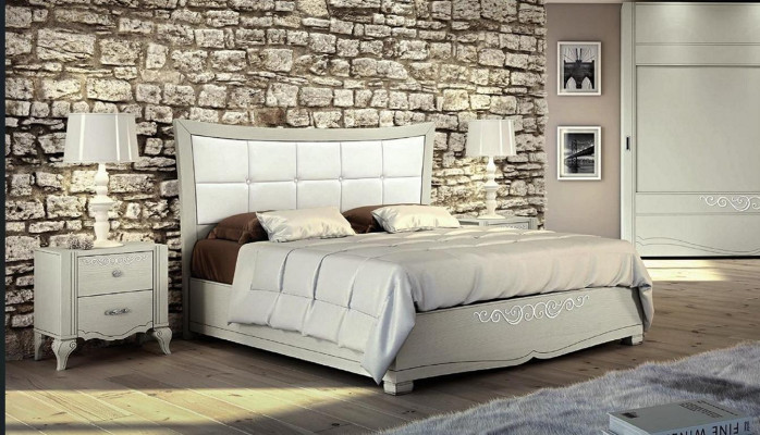 Luxury Set 3pcs Bedroom Bed Bedside table Beds Suite Wood Double Modern