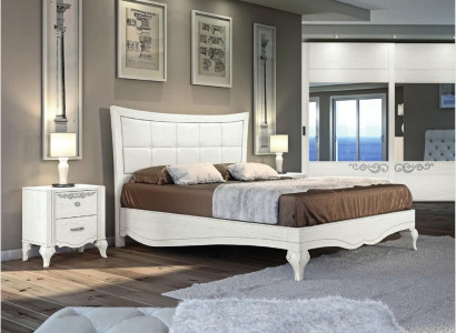 Bedroom Bed Bedside table Beds Double Wood Designer Modern new Set 3pcs